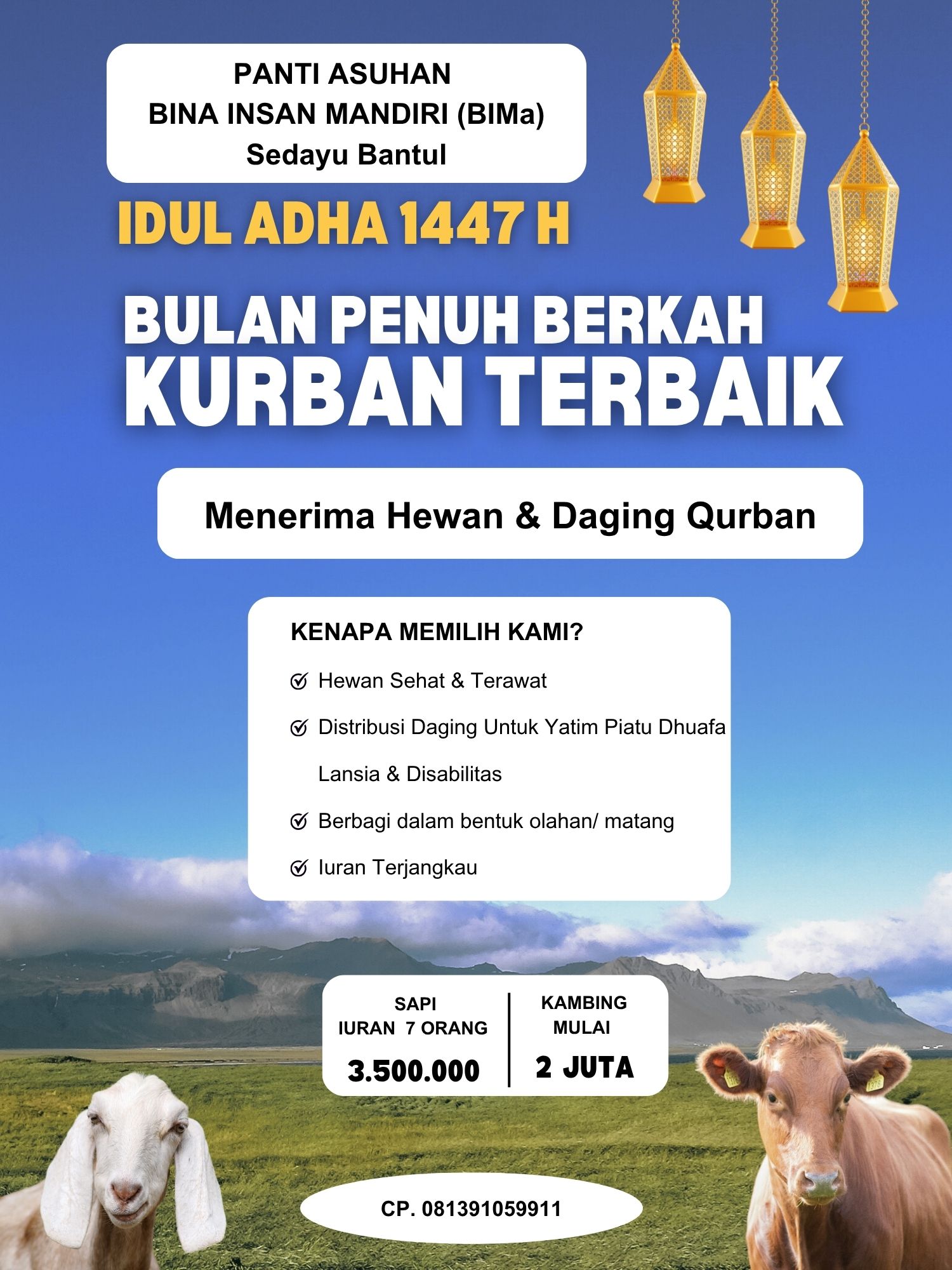 QURBAN PENUH BERKAH BIMa 1447 H
