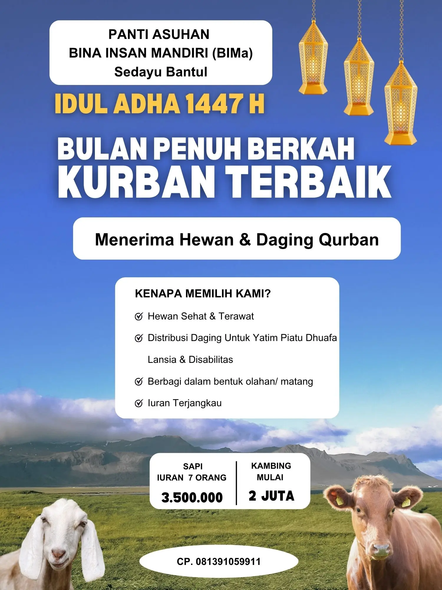 KURBAN TERBAIK BERSAMA PANTI BIMa 2026